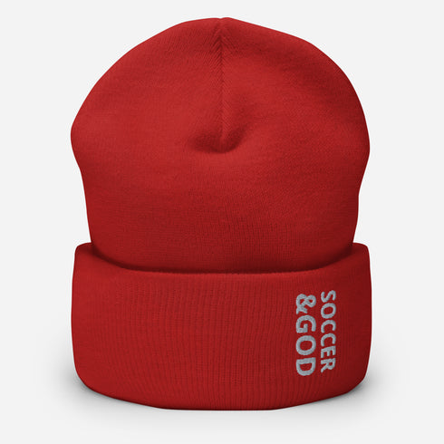 Soccer &God Smoke Cuffed Beanie
